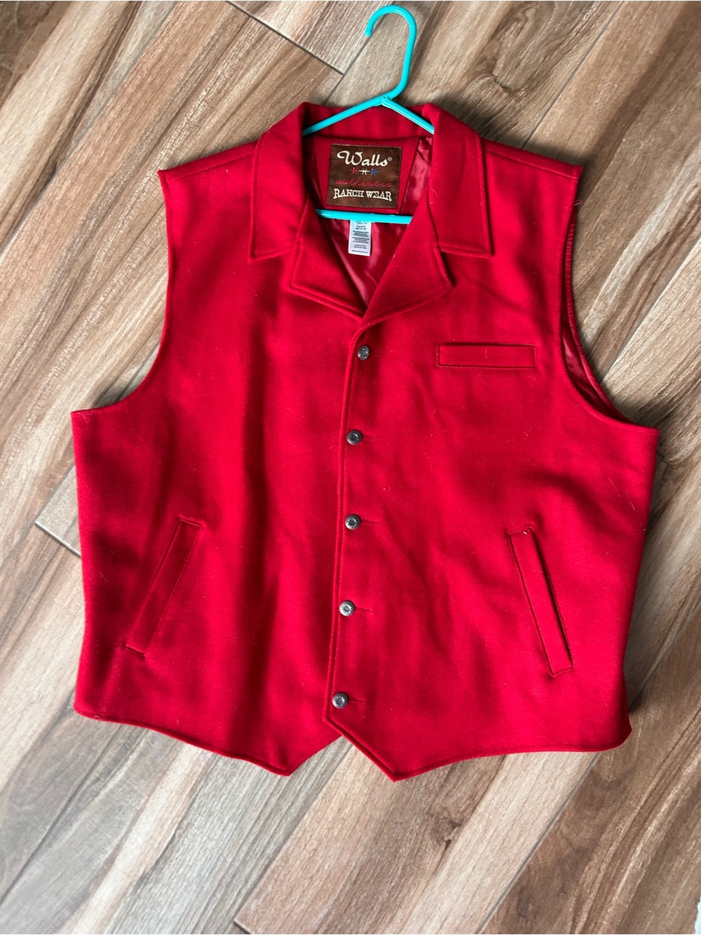Red Walls Authentic Ranch Wear Wool Blend Western Notch Lapel Vest - Size 2X